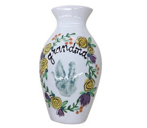 Creekside Floral Handprint Vase