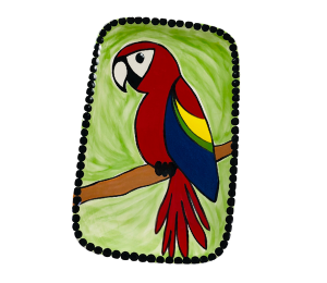 Creekside Scarlet Macaw Plate