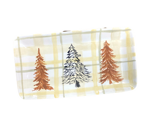 Creekside Pines And Plaid Platter