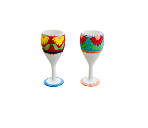 Creekside Floral Wine Glass Set